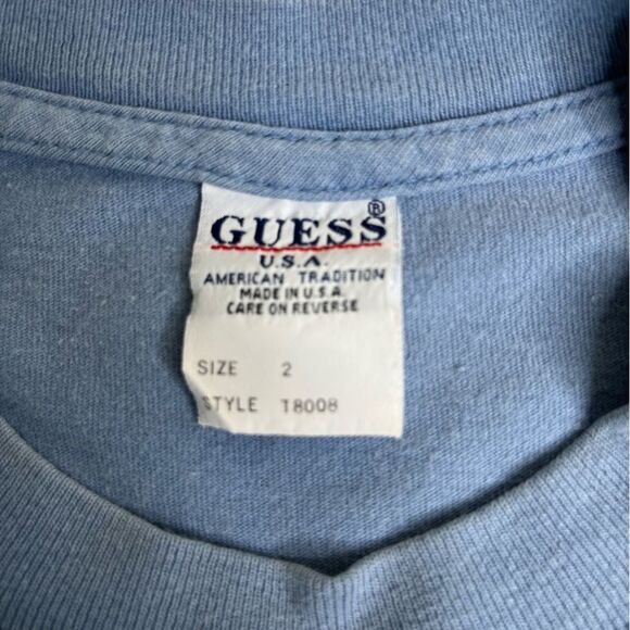 Vintage 90s Guess Jeans Teen Spirit Blue Crew T Shirt Short Sleeve Women Large - Picture 6 of 14